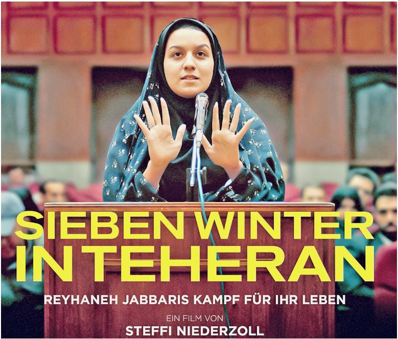 Bild von Reyhaneh Jabbari mit der Unterschrift 'Sieben Winter in Teheran'