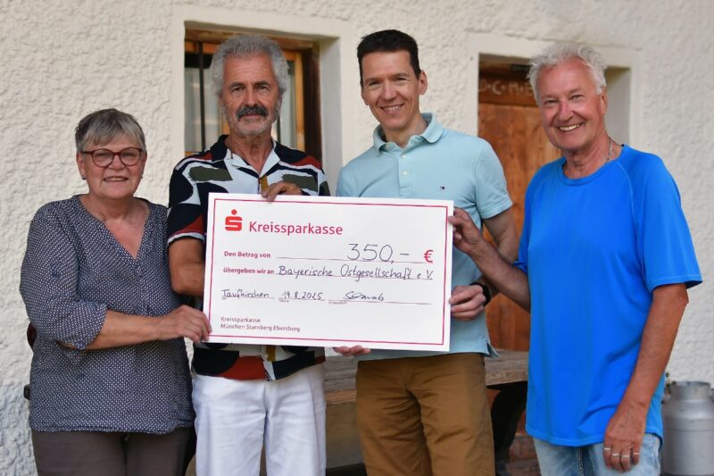 350 Euro Spende für die Bayerische Ostgesellschaft e.V.