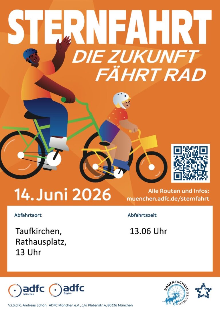 Große Radsternfahrt nach München am Sonntag, 14.6.2026!